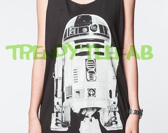 R2-D2 Tank Top R2D2 Star Wars Black Women Singlet Shirt T-Shirt Unisex Vest Size S , M , L