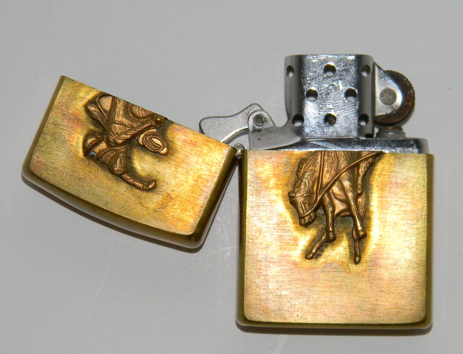 Vintage ZIPPO LIGHTER Brass Marlboro Country Store