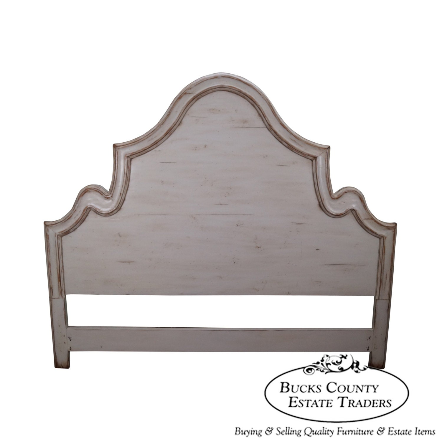 Woodland Furniture French Country Style Distressed Painted Highback