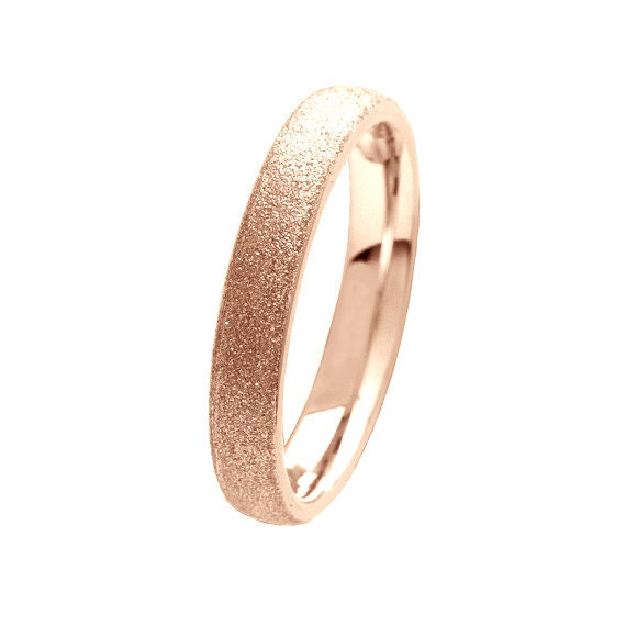 Titanium Ring Sandblasted Rose Gold Plated Wedding Band - Narrow Domed ...