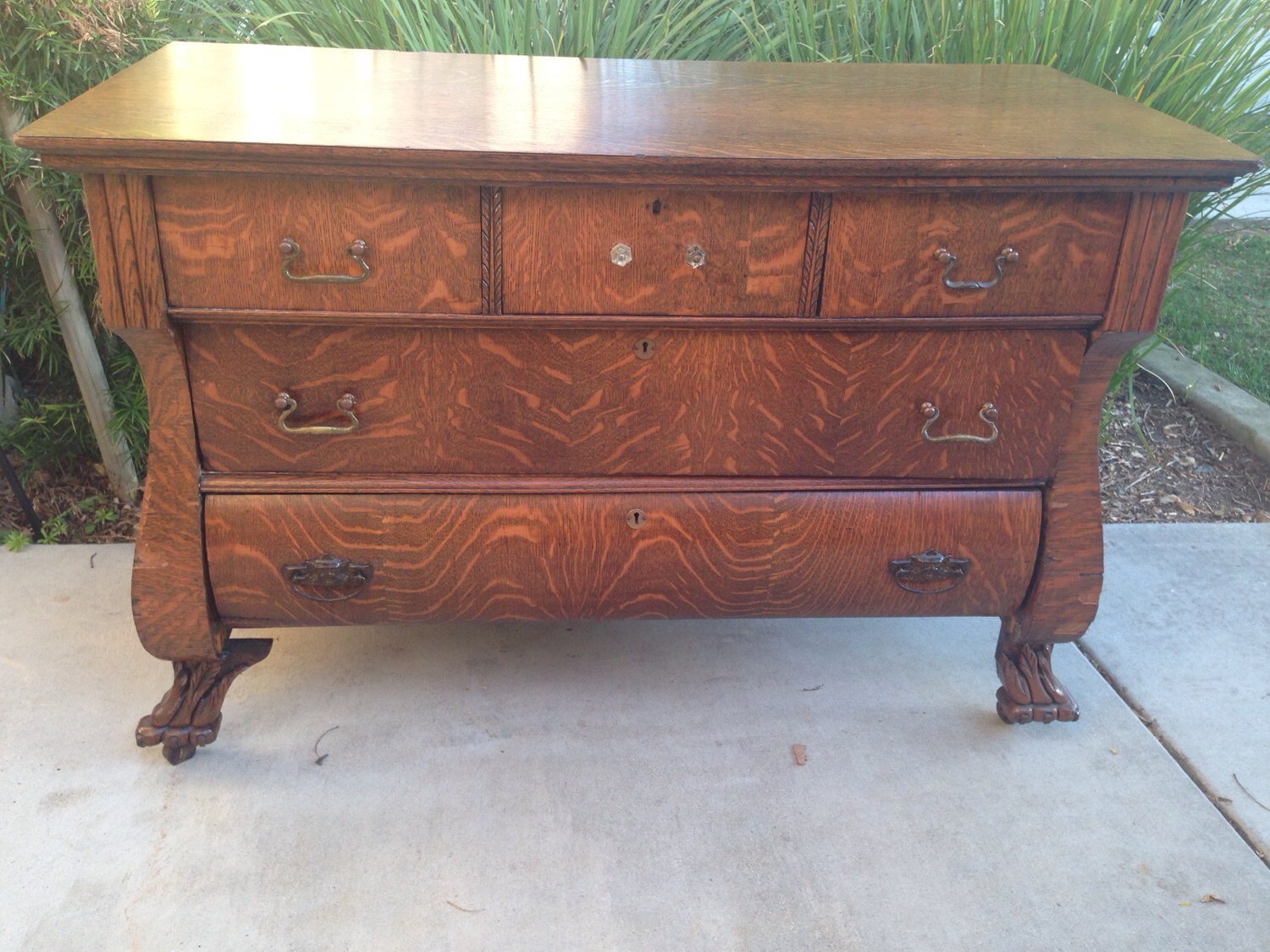 SALECustomize me Antique tiger oak buffet six by SouthernSideshow