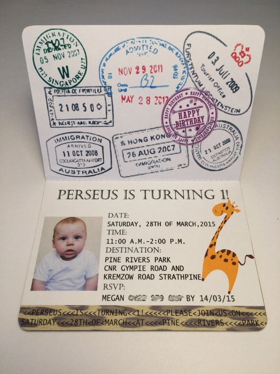 Safari Passport Invitation Template 1