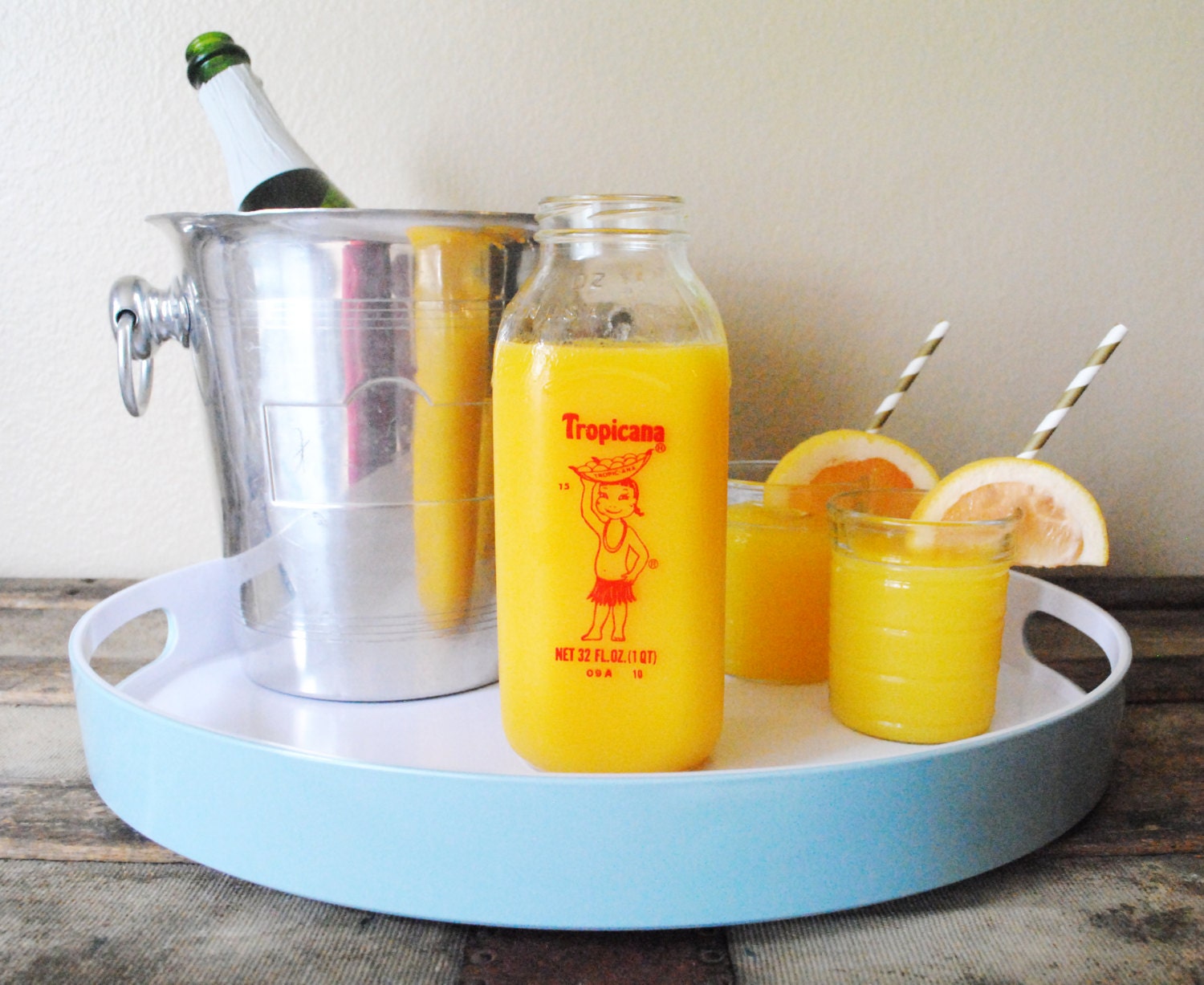 Vintage Glass Tropicana Juice Bottle