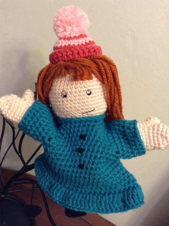 Peg puppet from peg plus cat tv show, crocheted handmade puppet, about ...