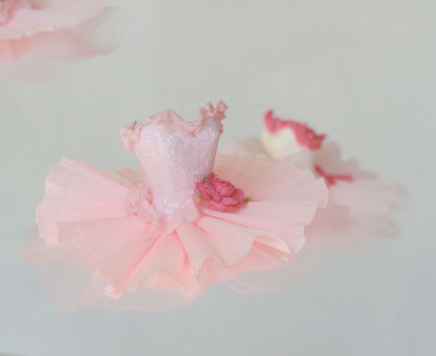 Small Pink Ballerina mobile nursery art princess mobile