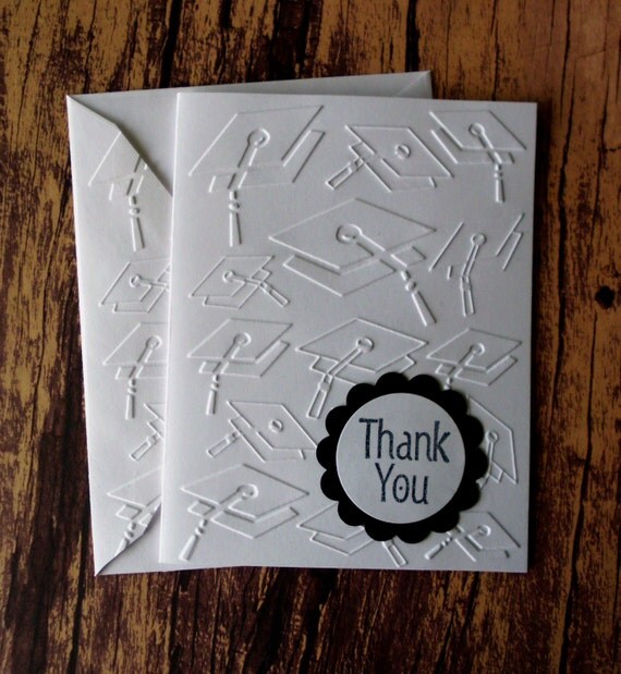 graduation thank you cards set of 10 black and white