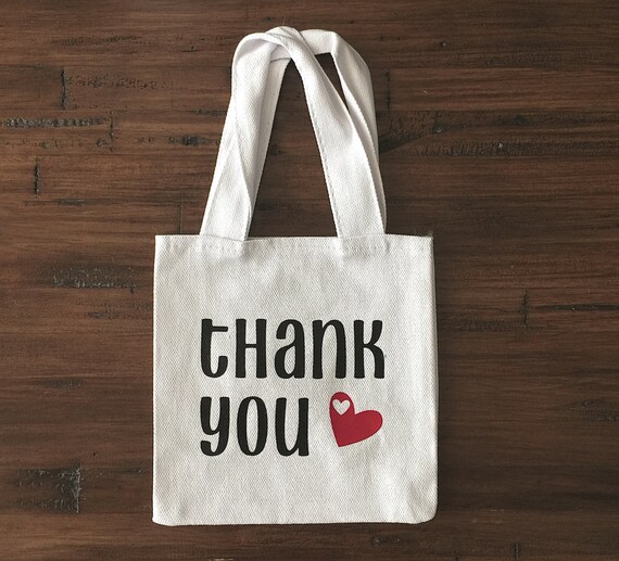  THANK  YOU  Mini Gift  Tote tote bag  gift  bag  white tote bag 