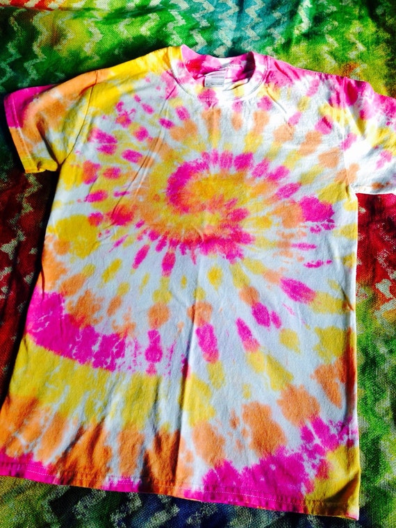 Sunset Spiral Tie Dye Pink, Yellow & Orange Tie Dye Shirt
