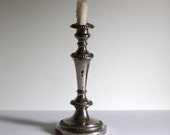 Large Silver Plated Candlestick Holder Vintage, Metallic Home Decor, Unique Vintage Home Decor, Silver Candlestick