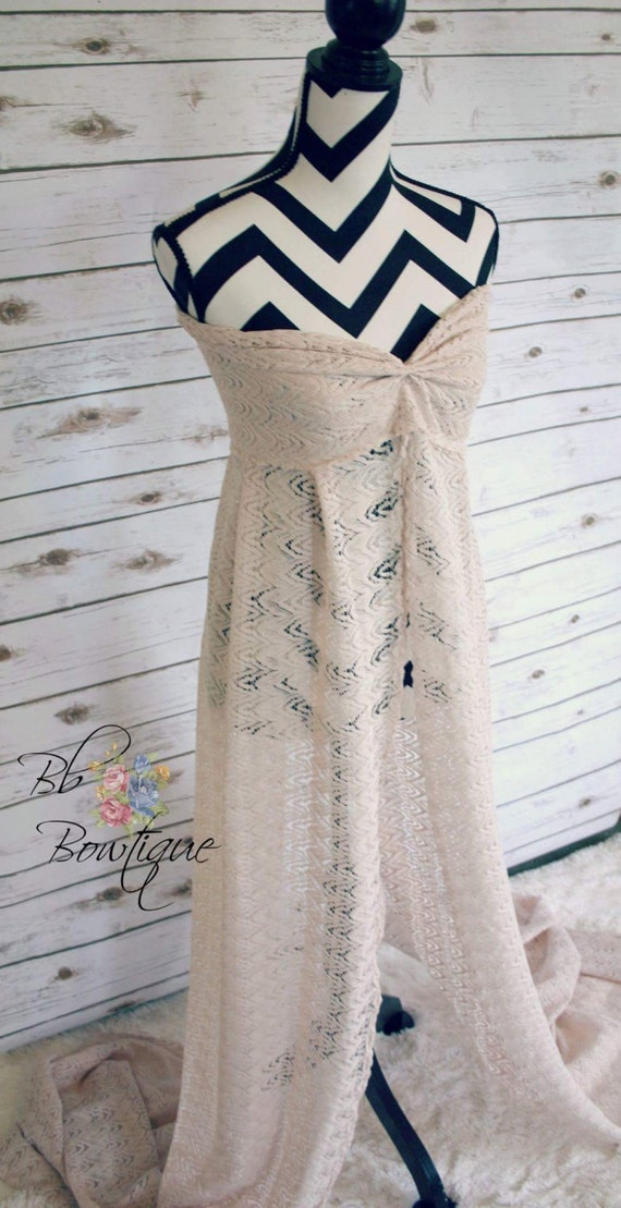 Cream Lace Maternity Gown by BabiBandsBowtique on Etsy