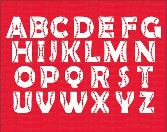 Download Baseball monogram alphabet font SVG DXF EPS by ...
