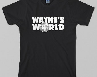 Wayne's World T Shirt - waynes, logo, snl, movie, wayne stock, garth, 90s - Graphic tee, All Sizes & Colors