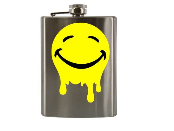 Fake Smile // 8oz stainless steel emoji funny flask by SoBadAsh