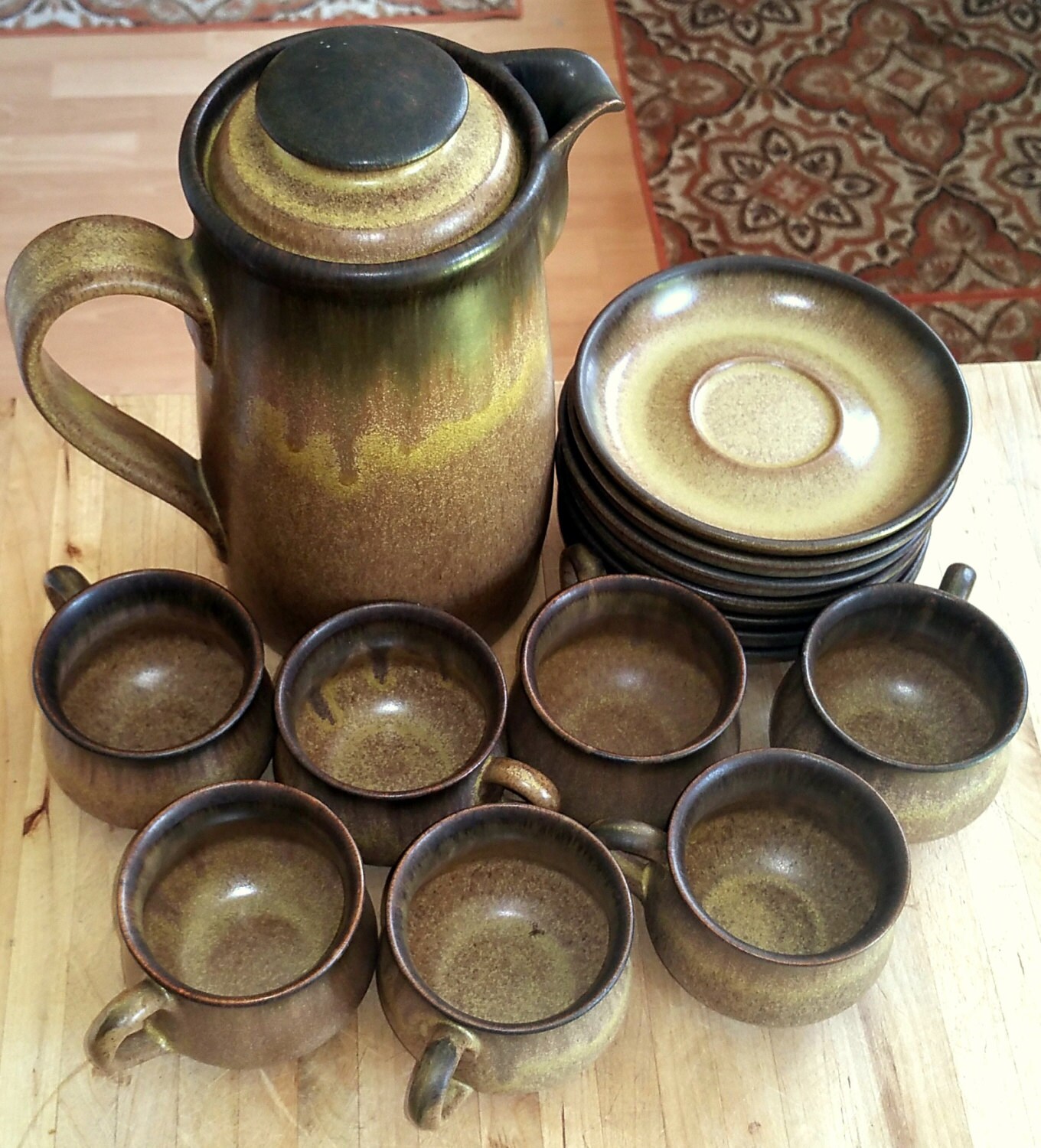 16 Piece Denby Stoneware Coffee Set Romany Brown 7 by MidModery