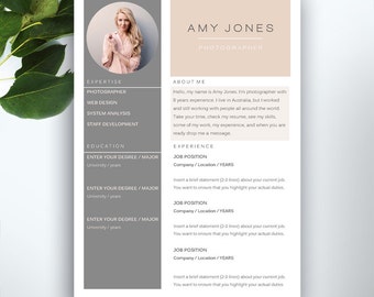 Cv Templates Pinterest Resume Template 3 page / CV Template + Cover Letter / Instant Download for MS Word / "Amy"