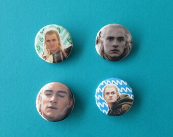 Lord of the Rings Legolas Pinback Buttons - the Derp Editions