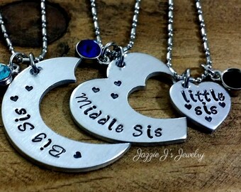 necklace piece middle sister three sis