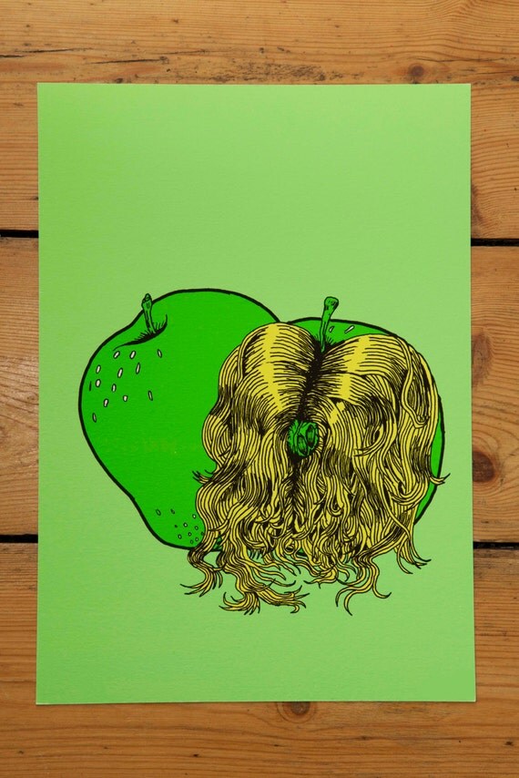 Apple Hair Print Fruit Illustration Fine art by RoscoBrittin