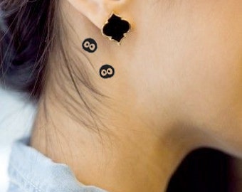 sootballs temporary tattoo/ miyazaki/ Studio ghibli/ Fake Tattoo/ Neck ...