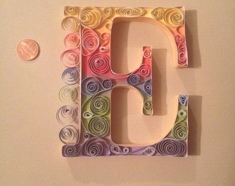 Items similar to custom quilled letter mounted on cardstock on Etsy