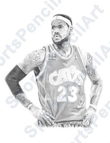 LeBron James Pencil Illustration - Print