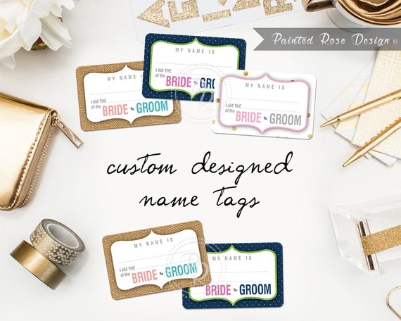 Custom Name Tags Digital Printable Event by PaintedRoseDesign