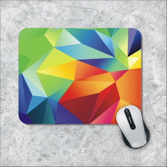 Geometric Mouse Computer Geometric Mousepad Custom Mousepad Rainbow Mouse Pad