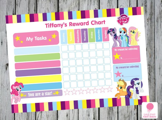My Little Pony Personalised Reward Chart By LollipopPartyDesigns