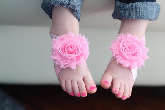 - Baby Barefoot Sandals, Baby Sandals, Baby Shoes, Flower Sandals ...