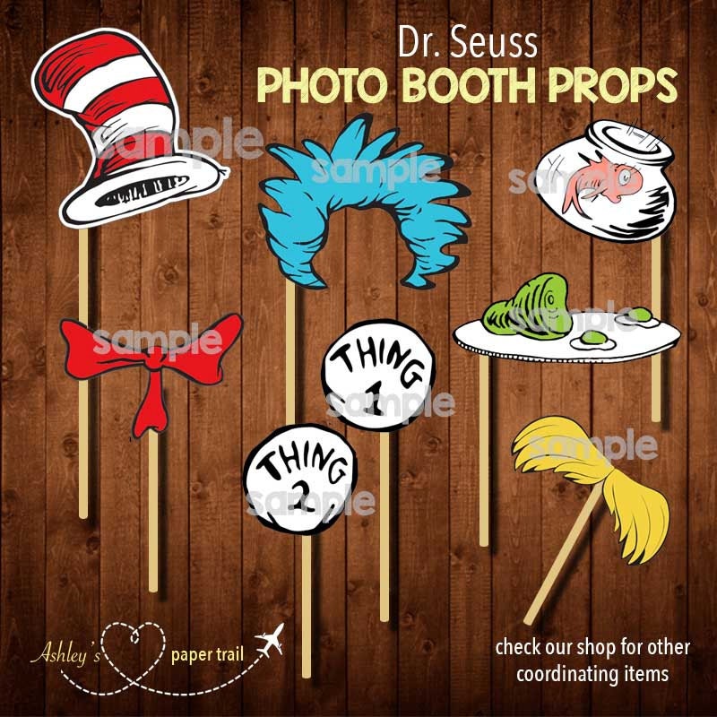 50% Off SALE DR. SEUSS Photo Booth Props by AshleysPaperTrail