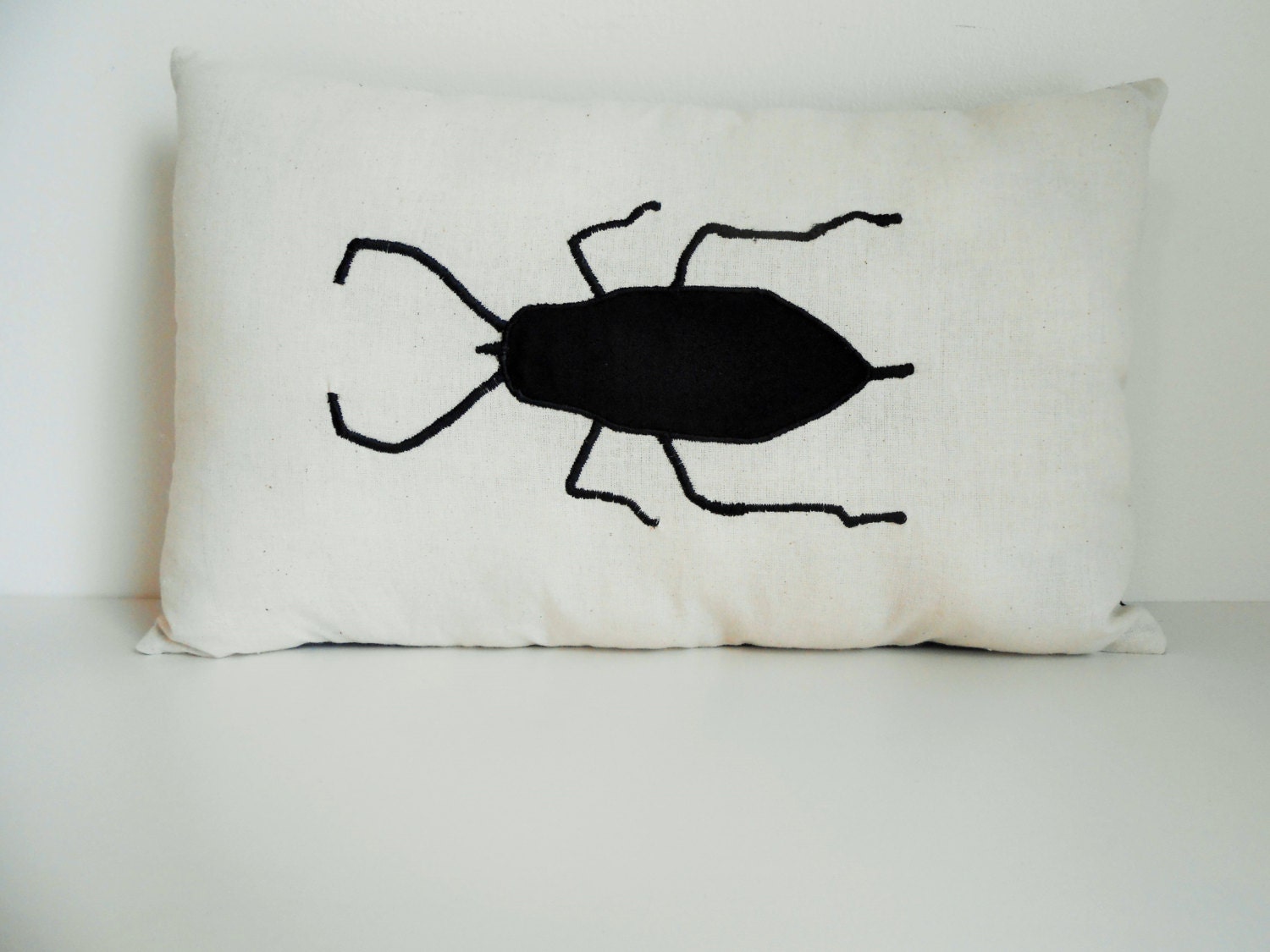 Beetle Bug Decorative Pillow Insect Cushion by OddLittleBirdie