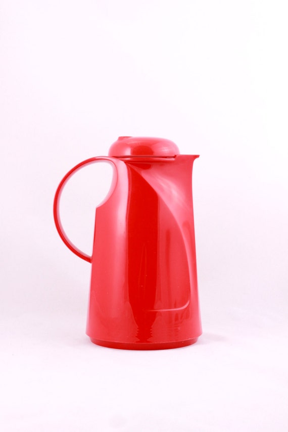 Vintage RETRO Red Thermos Insulated Vacuum Jug Flask 1970s