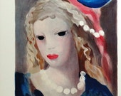 Girl and bird, Woman portrait, Marie Laurencin , Antique engraving of interpretation, Free like a bird, innocent, naive, french paintings, Girl and bird, Woman portrait, Marie Laurencin , Antique engraving of interpretation, Free like a bird, innocent, naive, french paintings,