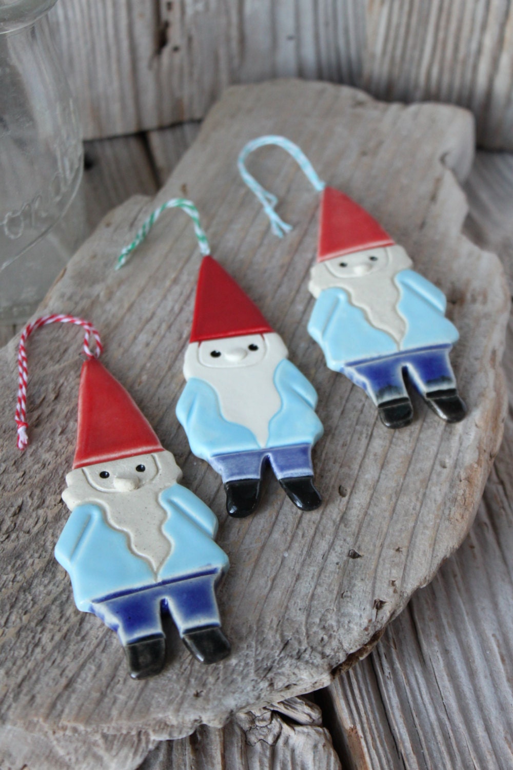 Handmade Pottery Gnome Ornament Ready to Ship in 23 weeks