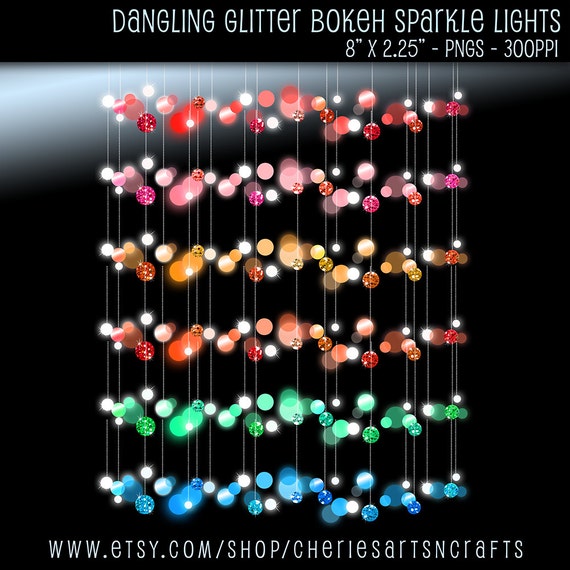 dangling glitter bokeh lights border clip art digital dangling glitter bokeh lights border clip art digital