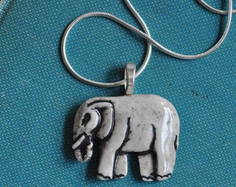 Elephant Necklace- Porcelain Necklace