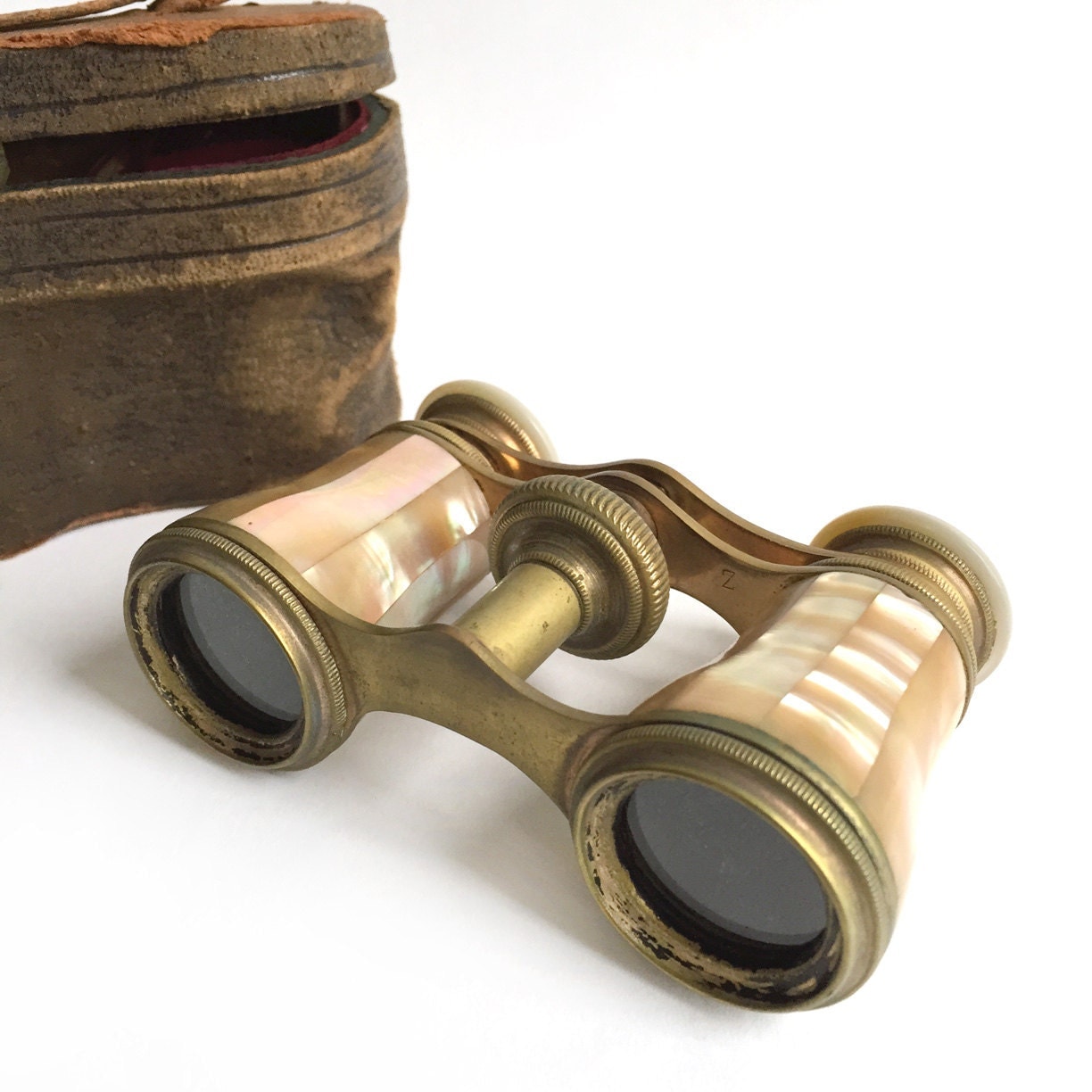 Antique French Opera Glasses Binoculars Brass Mother of by SToNZ