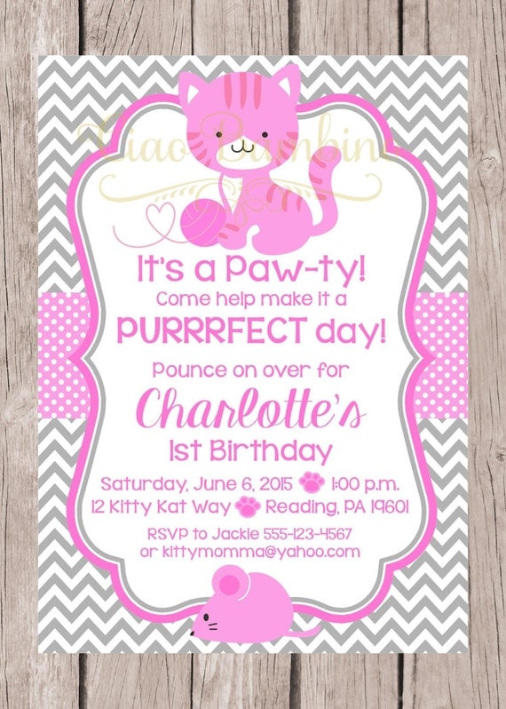 Kitten Party Invitations 6