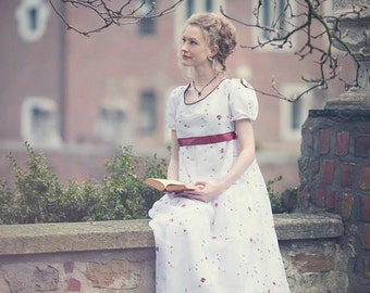 Regency dress, Jane Austen dress, romantic wedding dress, regency gown, pride and prejudice dress, empire dress, maternity wedding dress