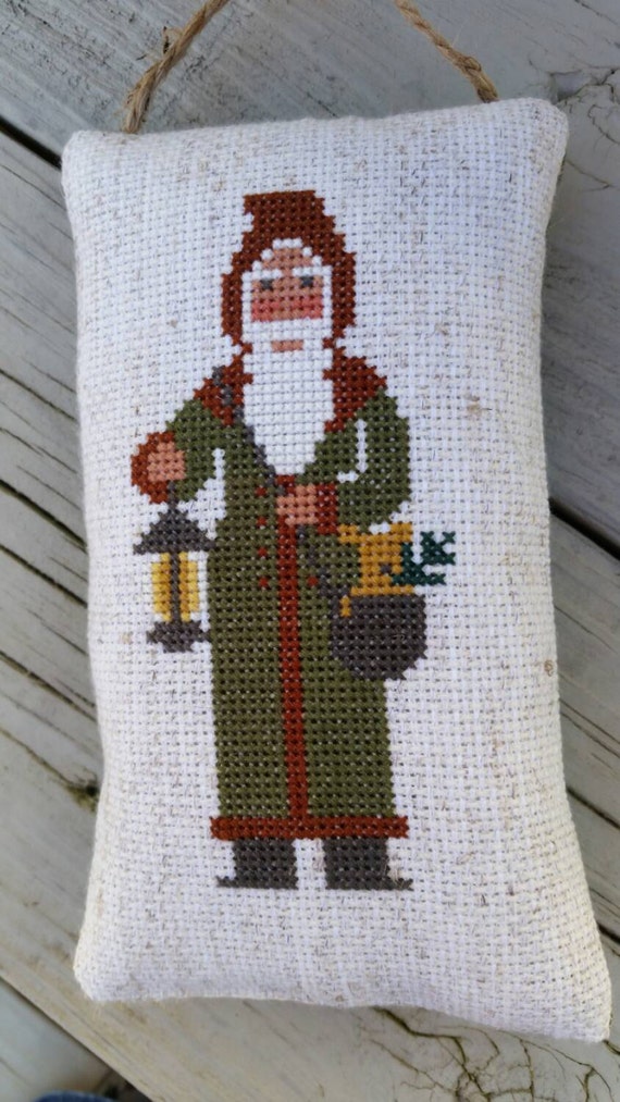 Items similar to Old World Santa Ornament Cross Stitch ...