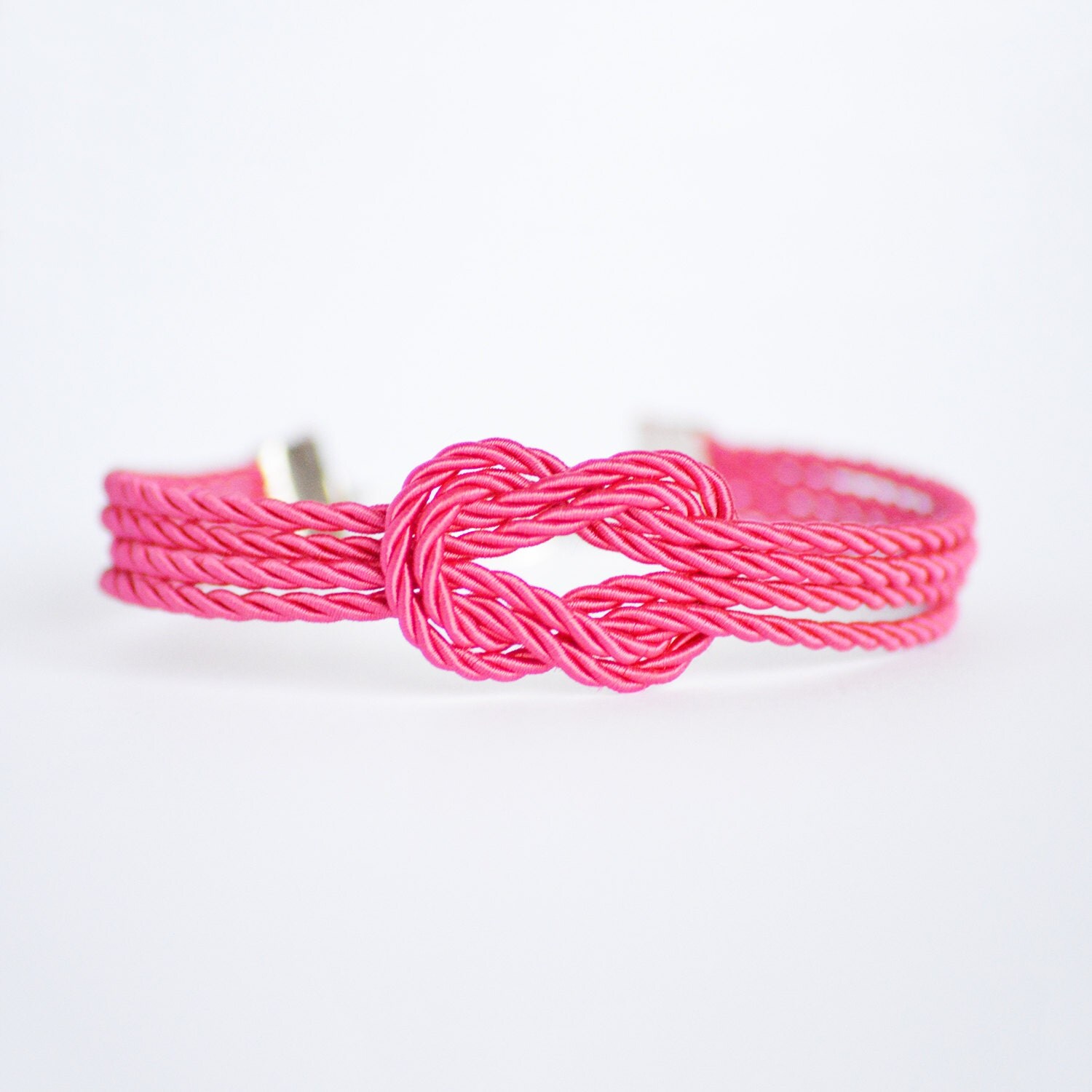 pink rose forever knot nautical rope bracelet with silver pink rose forever knot nautical rope bracelet with silver