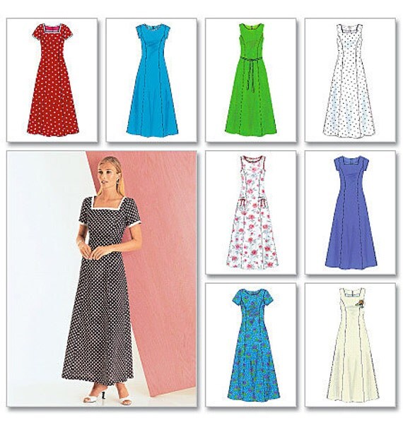 Simple Long Dress Pattern McCalls 3129 Easy Pattern 8