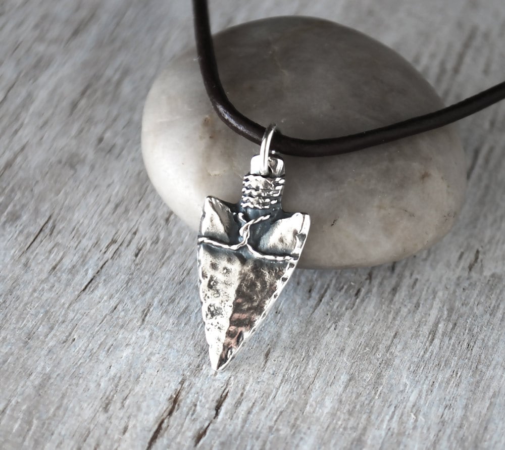 Men's Arrowhead Necklace Men's Jewelry Silver