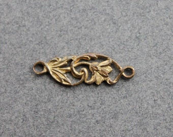 Antique Jewelry Supplies / Art Nouveau Floral Connector Link for Necklace or Bracelet