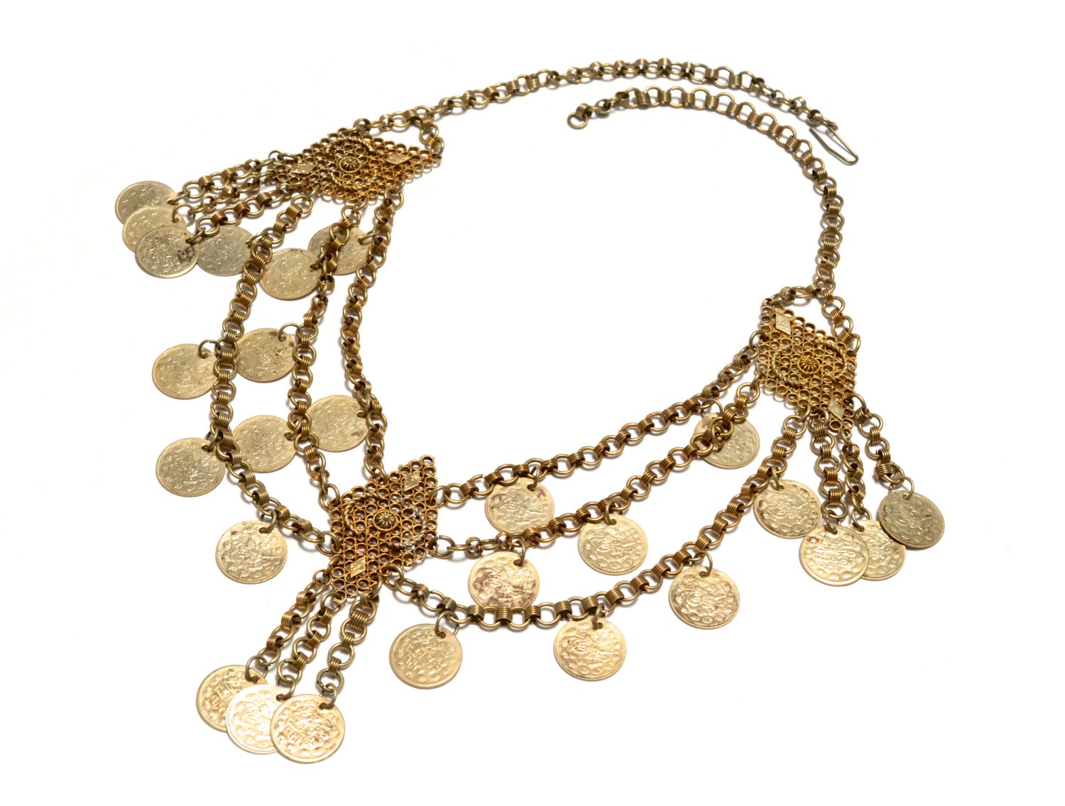 Gypsy Gold Coin Festoon Necklace or Headpiece