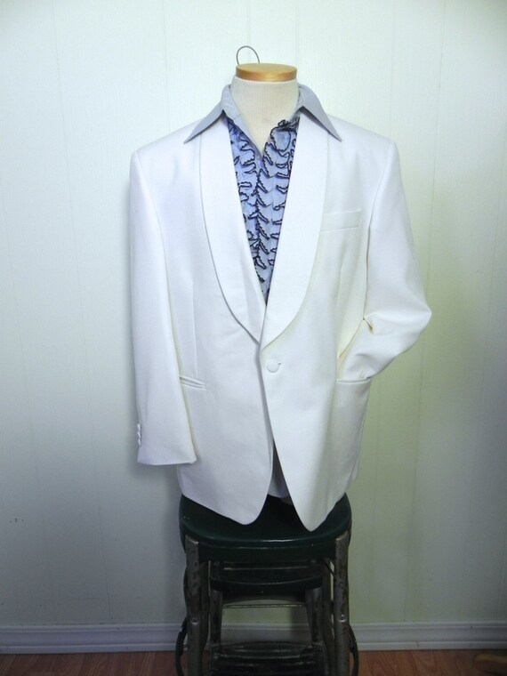 Vintage Jacket Mens White Dinner Jacket M