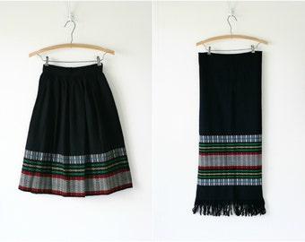 Vintage 1950s woven wool skirt & scarf set