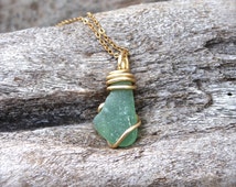 Popular items for beach glass necklace on Etsy