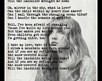 Custom Stevie Nicks Fleetwood Mac Rhiannon Lyrics Minimalist