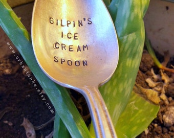 Personalized Spoon ~ Hand Stamped Spoon ~ Ice Cream Spoon with Name ~ Vintage Silver Flatware